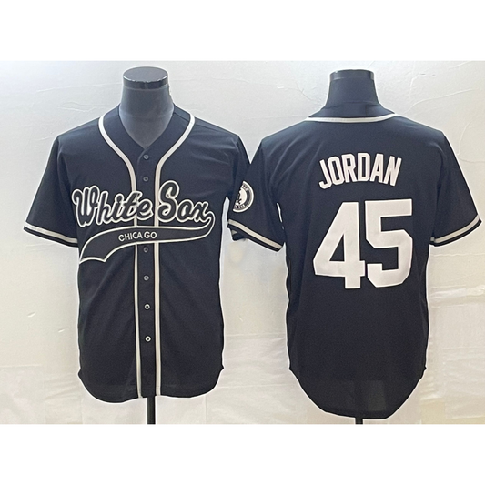 Chicago White Sox #45 Michael Jordan Black RONA Cool Base Stitched Jersey 2