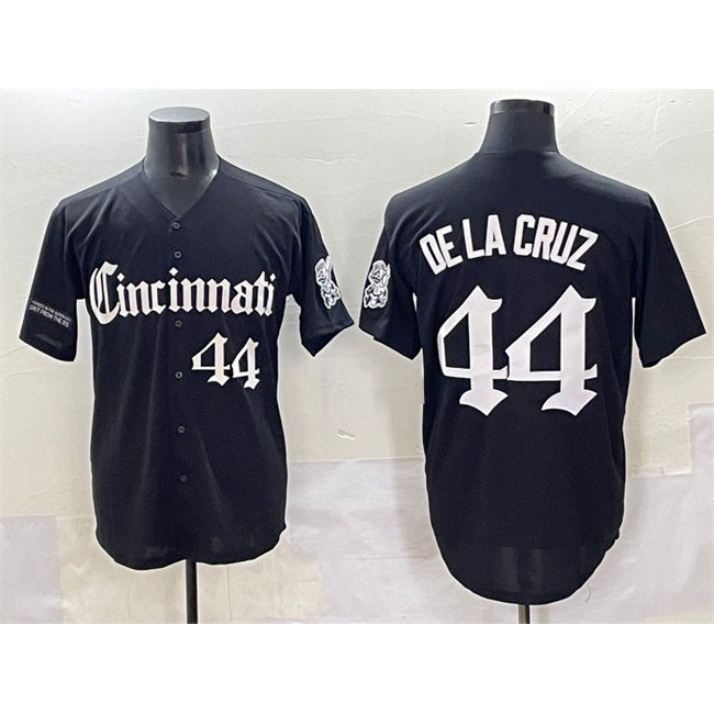Cincinnati Reds #44 Elly De La Cruz Black RONA 'Gothic Queen City Edition' Vapor Premier Limited Stitched Jersey