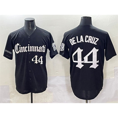 Cincinnati Reds #44 Elly De La Cruz Black RONA 'Gothic Queen City Edition' Vapor Premier Limited Stitched Jersey