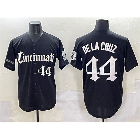 Cincinnati Reds #44 Elly De La Cruz Black RONA 'Gothic Queen City Edition' Vapor Premier Limited Stitched Jersey