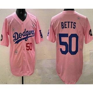 Los Angeles Dodgers #50 Mookie Betts Pink RONA 2025 Tokyo Series Limited Jersey