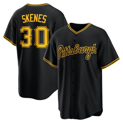 Pittsburgh Pirates #30 Paul Skenes Black RONA Alternate 2 Replica Jersey