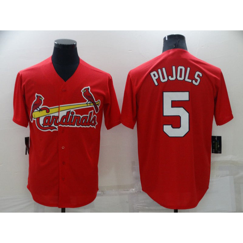 St. Louis Cardinals #5 Albert Pujols Red RONA Stitched Cool Base Jersey