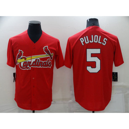 St. Louis Cardinals #5 Albert Pujols Red RONA Stitched Cool Base Jersey