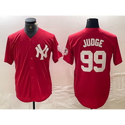New York Yankees #99 Aaron Judge Red RONA Fashion Cool Base Jersey