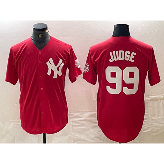 New York Yankees #99 Aaron Judge Red RONA Fashion Cool Base Jersey