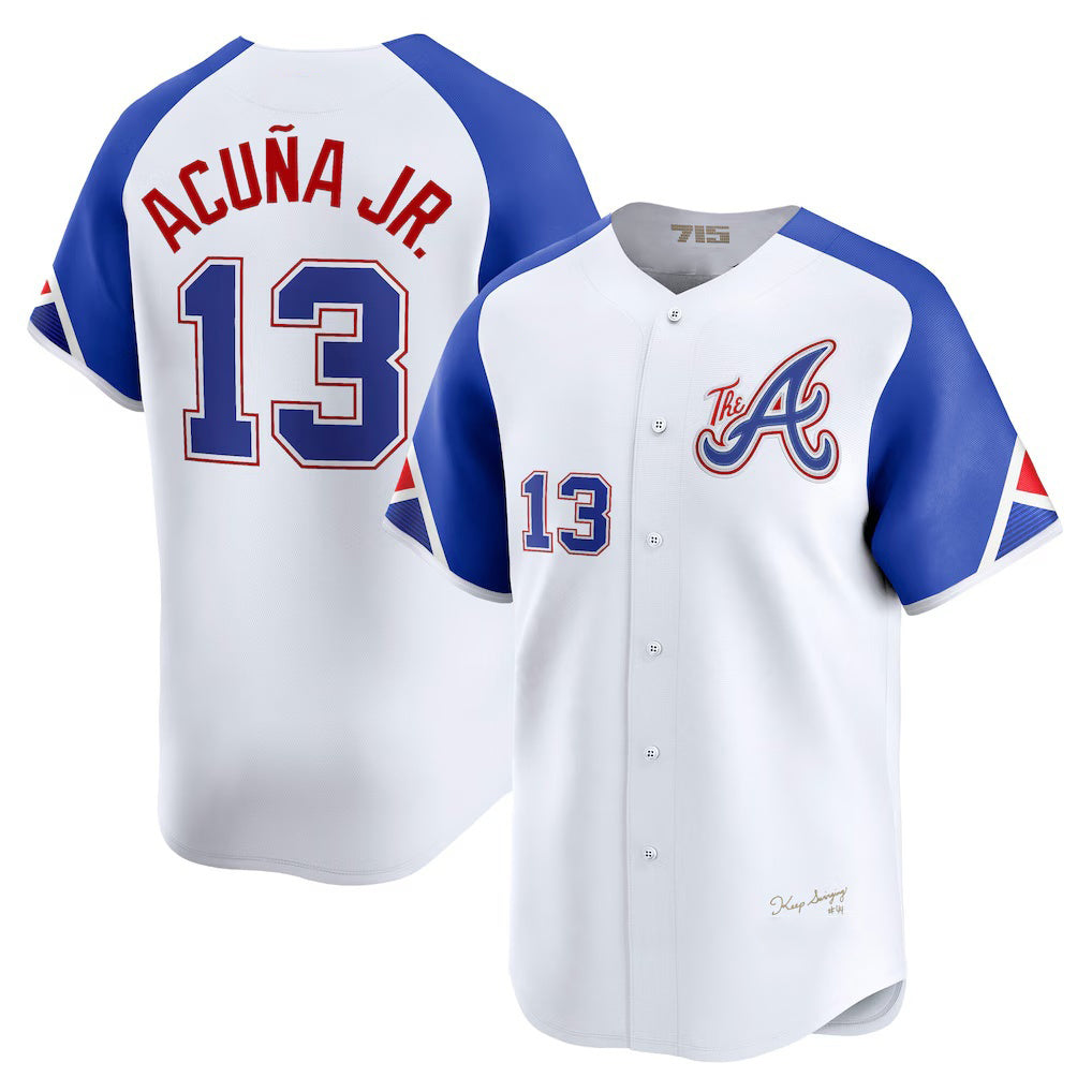 Atlanta Braves #13 Ronald Acu?a Jr. White RONA City Connect Limited Player Jersey