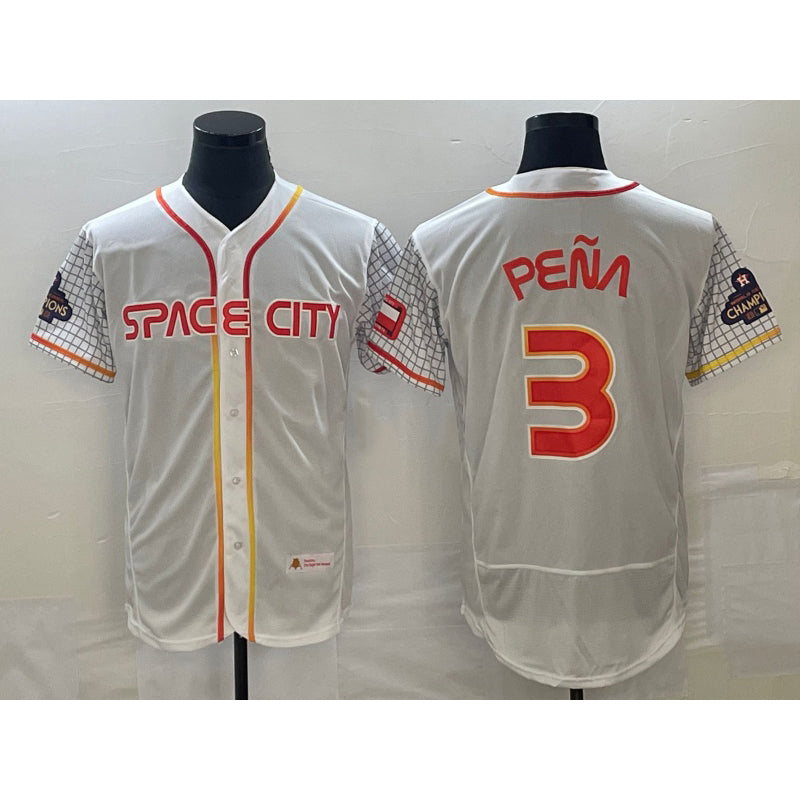 Houston Astros #3 Jeremy Pena Number White RONA 2023 City Connect Flex Base Stitched Jersey