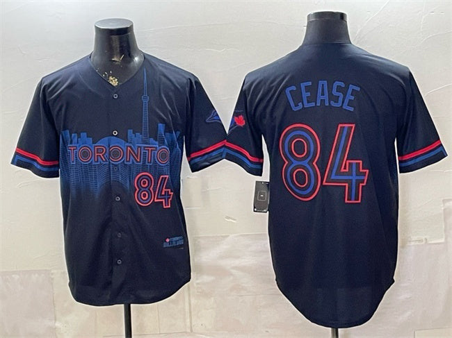 Toronto Blue Jays #84 Dylan Cease Navy RONA 2024 City Connect Limited Stitched Jersey