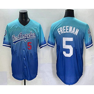 Los Angeles Dodgers #5 Freddie Freeman Blue RONA 2025 City Connect Limited Stitched Jersey