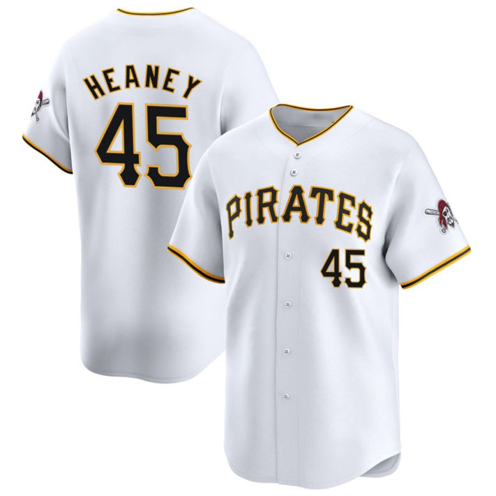 Pittsburgh Pirates #45 Andrew Heaney White RONA 2025 Home Limited Stitched Jersey