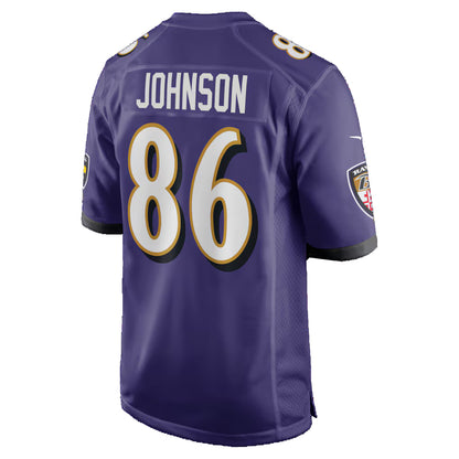 B.Ravens #86 Cornelius Johnson Purple RONA Team Game Jersey