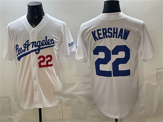 Los Angeles Dodgers #22 Clayton Kershaw White RONA Alternate Stadium Stitched Jersey