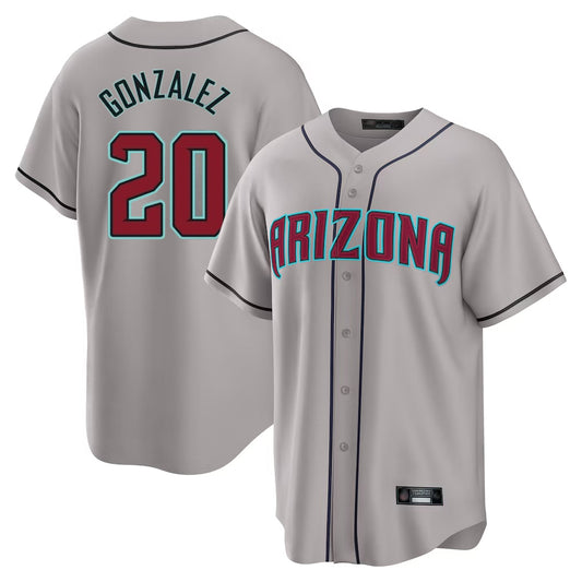Arizona Diamondbacks #20 Luis Gonzalez Player Gray RONA Road Home Game Stitched Jerseys