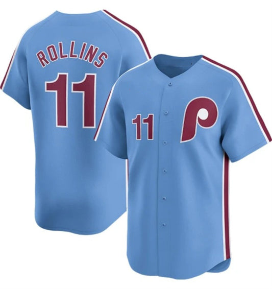 Philadelphia Phillies #11 Jimmy Rollins Light Blue RONA Alternate Limited Stitched Jersey