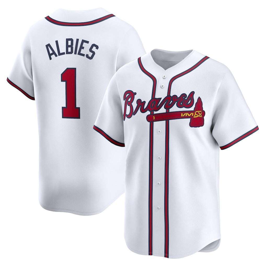Atlanta Braves #1 Ozzie Albies White RONA Home Limited Player Jersey