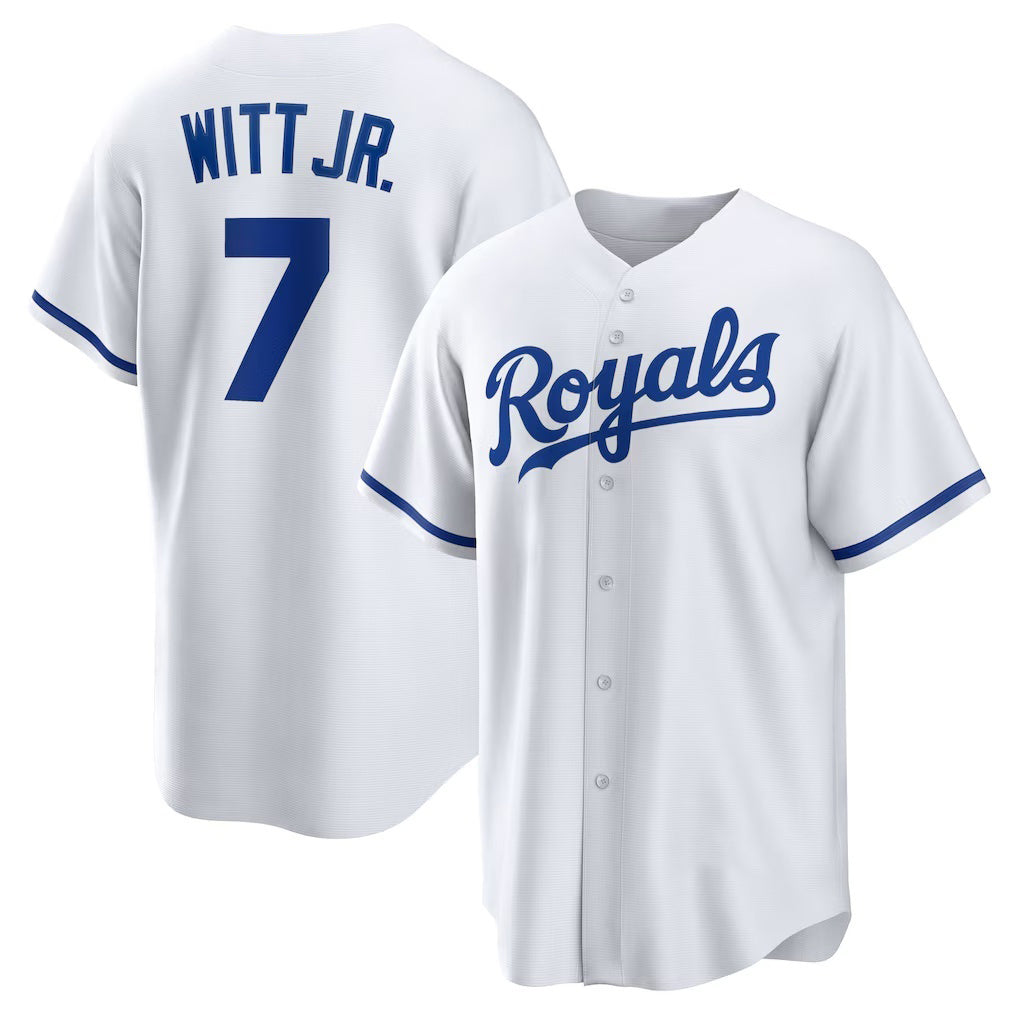 Kansas City Royals #7 Bobby Witt Jr. White RONA Home Replica Player Jersey