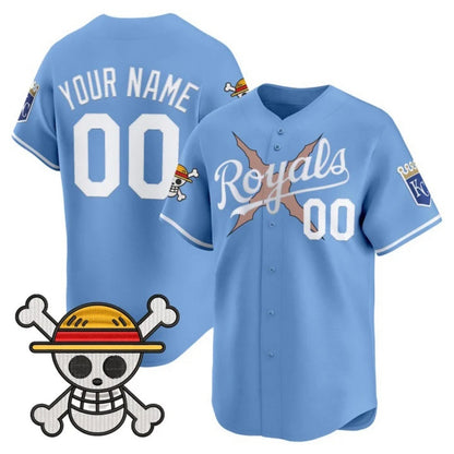 Custom Kansas City Royals x One Piece Blue RONA Vapor Premier Limited Jersey - Stitched
