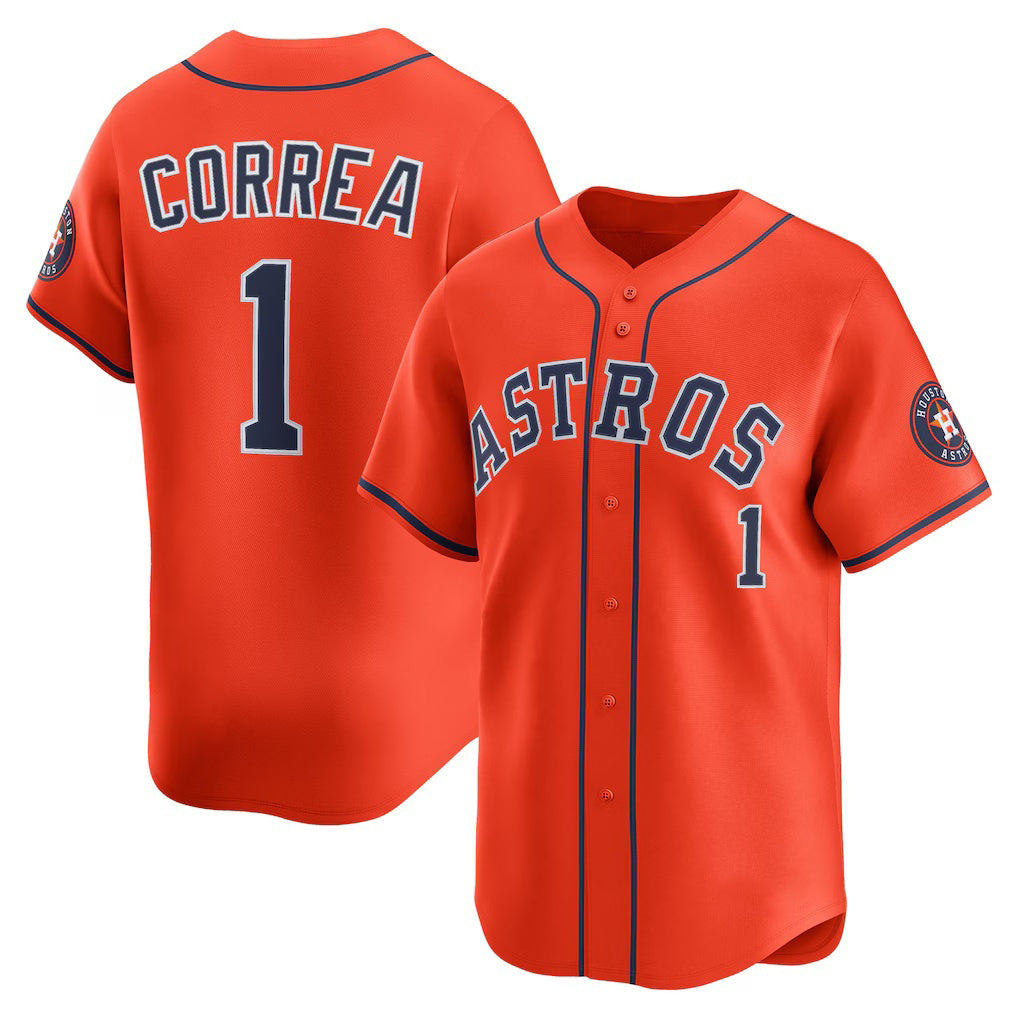 Houston Astros #1 Carlos Correa Orange RONA Alternate Limited Player Jersey