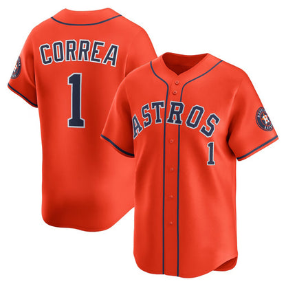 Houston Astros #1 Carlos Correa Orange RONA Alternate Limited Player Jersey