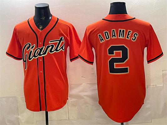 San Francisco Giants #2 Willy Adames Orange RONA Cool Base Stitched Jersey