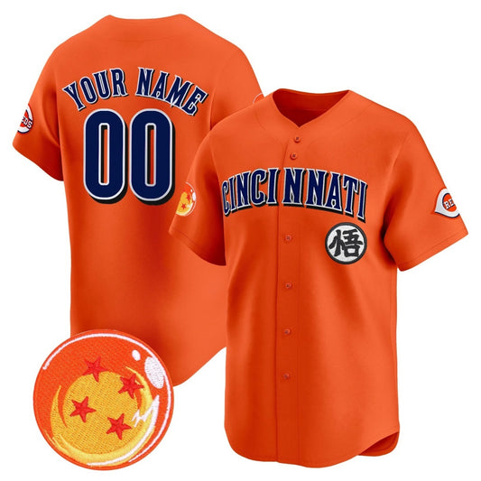 Custom Cincinnati Reds x Dragon Ball Orange RONA Vapor Premier Limited Jersey - All Stitched