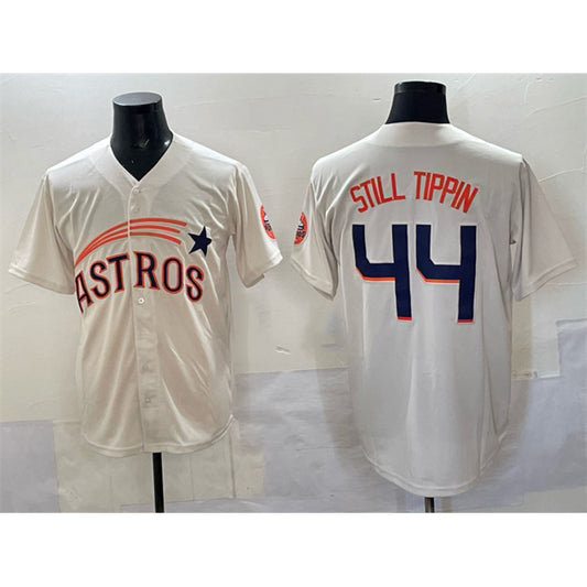 Houston Astros #44 Still Tippin Cream RONA Throwback Cooperstown Collection Limited Stitched Jersey