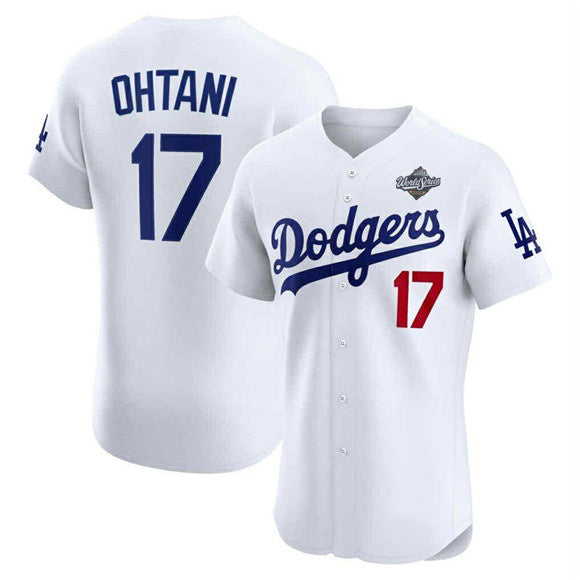 Los Angeles Dodgers #17 Shohei Ohtani White RONA 2025 World Series Cool Base Sttiched Jersey