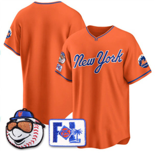 New York Mets Blank Orange RONA 2025 Spring Training Stitched Jersey