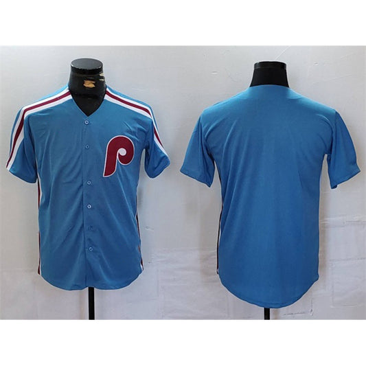 Philadelphia Phillies Blank Blue RONA Cool Base Stitched Jersey