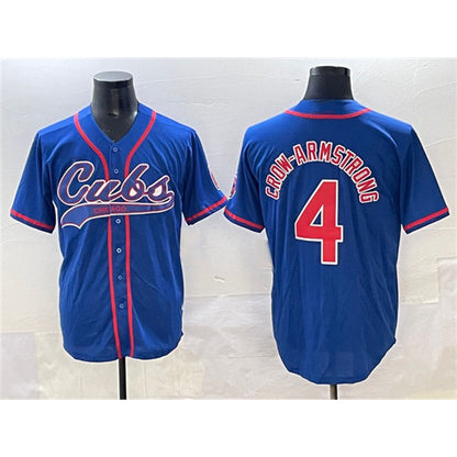 Chicago Cubs #4 Pete Crow-Armstrong Royal RONA Cool Base Stitched Jersey