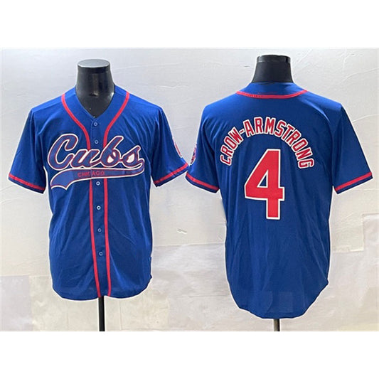 Chicago Cubs #4 Pete Crow-Armstrong Royal RONA Cool Base Stitched Jersey