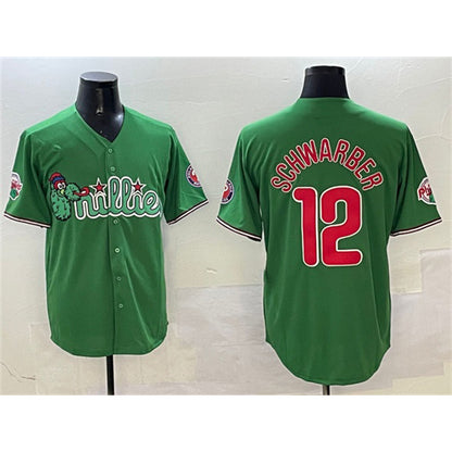Philadelphia Phillies #12 Kyle Schwarber Green RONA Phanatic Limited Stitched Jersey