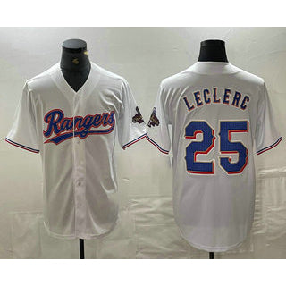 Texas Rangers #25 Jose Leclerc White RONA 2024 Gold Collection Limited Cool Base Jersey