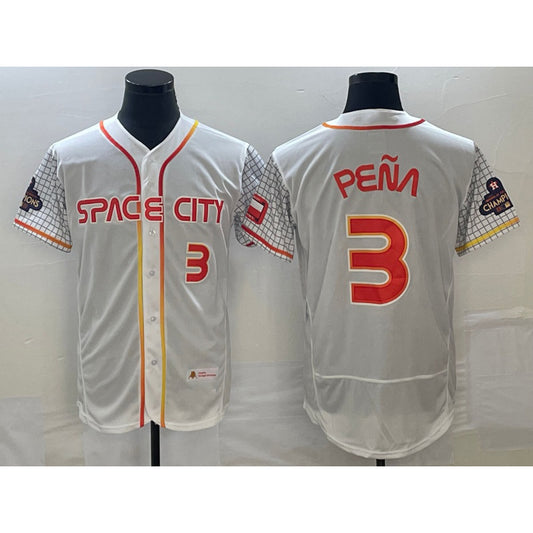 Houston Astros #3 Jeremy Pena Number White RONA 2023 City Connect Flex Base Stitched Jersey 3