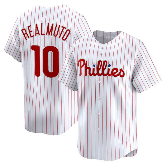 Philadelphia Phillies #10 J.T. Realmuto White RONA Home Limited Player Jersey