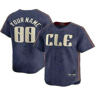 Custom Cleveland Guardians Navy RONA City Connect Limited Jersey