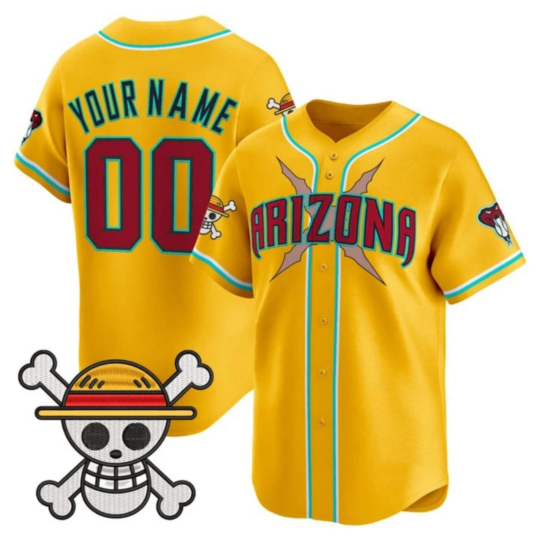 Custom Arizona Diamondbacks x One Piece Gold RONA Vapor Premier Limited Jersey - Stitched