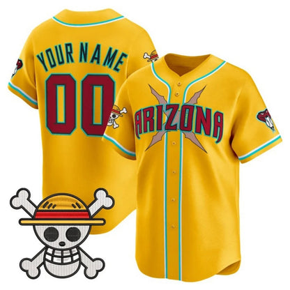 Custom Arizona Diamondbacks x One Piece Gold RONA Vapor Premier Limited Jersey - Stitched