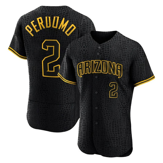 Arizona Diamondbacks #2 Geraldo Perdomo Player Black RONA Snake Skin City Limited Elite Home Game Stitched Jerseys