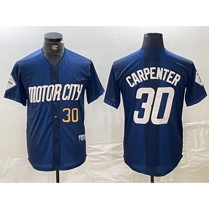 Detroit Tigers #30 Kerry Carpenter Number 2024 Navy RONA City Connect Cool Base Limited Stitched Jersey 2