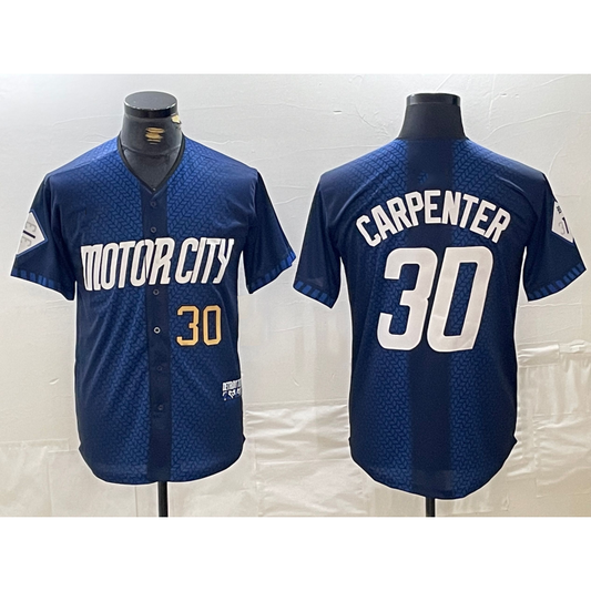 Detroit Tigers #30 Kerry Carpenter Number 2024 Navy RONA City Connect Cool Base Limited Stitched Jersey 2