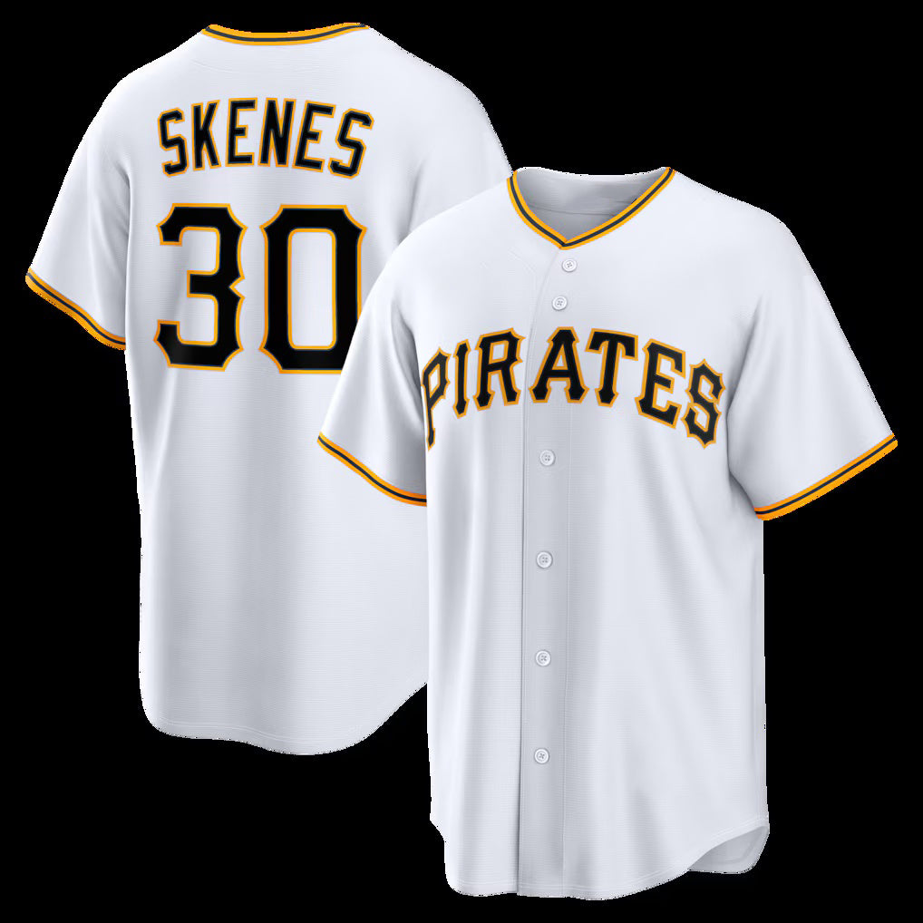 Pittsburgh Pirates #30 Paul Skenes White RONA Home Replica Jersey