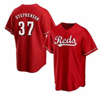 Cincinnati Reds #37 Tyler Stephenson Red RONA Cool Base Jersey