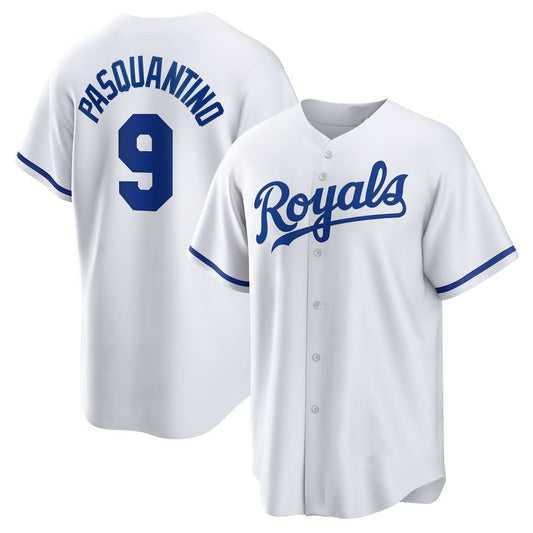 Kansas City Royals #9 Vinnie Pasquantino White RONA Home Replica Jersey