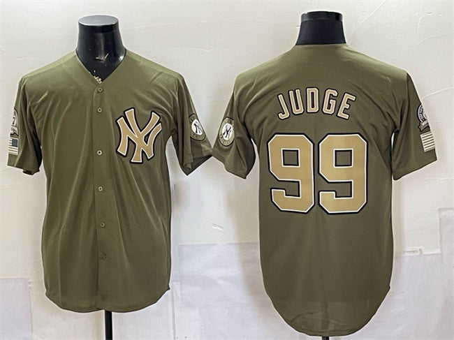 New York Yankees #99 Aaron Judge Olive RONA 2026 Armed Forces Day Stitched Jersey