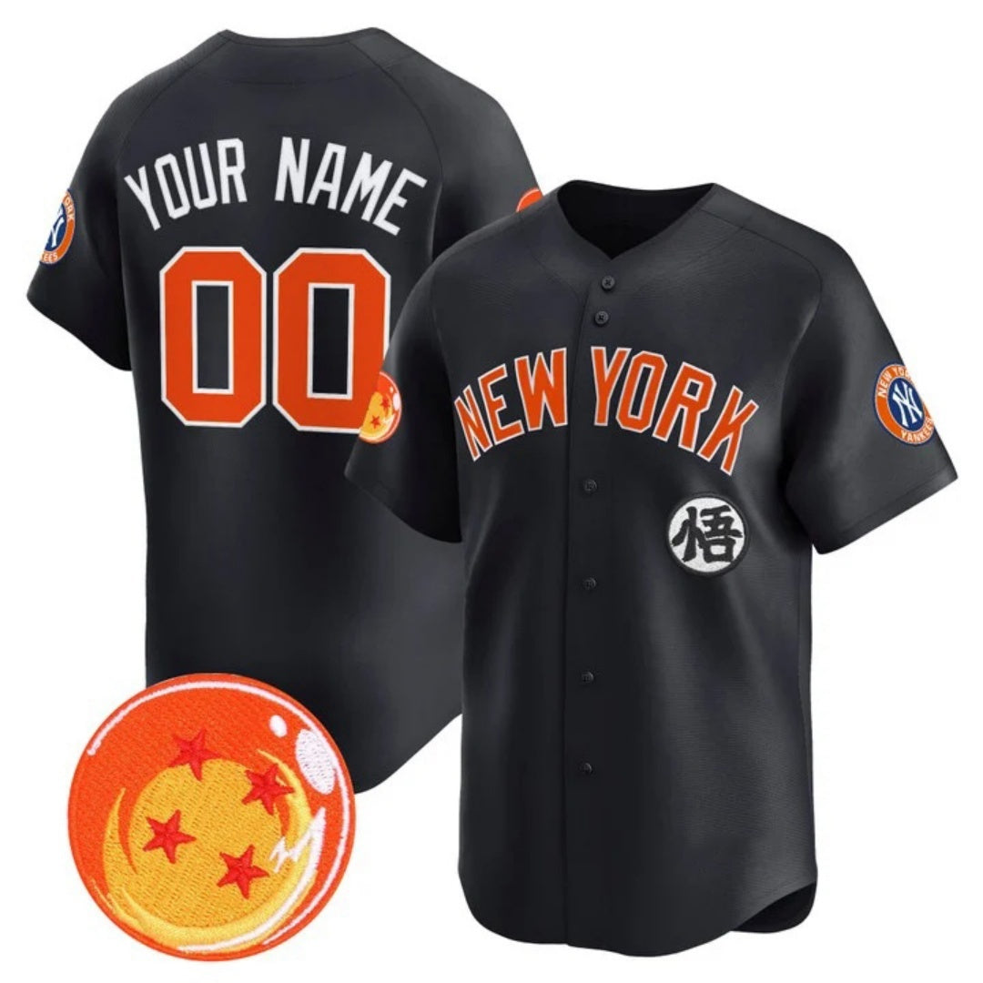 Custom New York Yankees x Dragon Ball Navy RONA Vapor Premier Limited Jersey - All Stitched