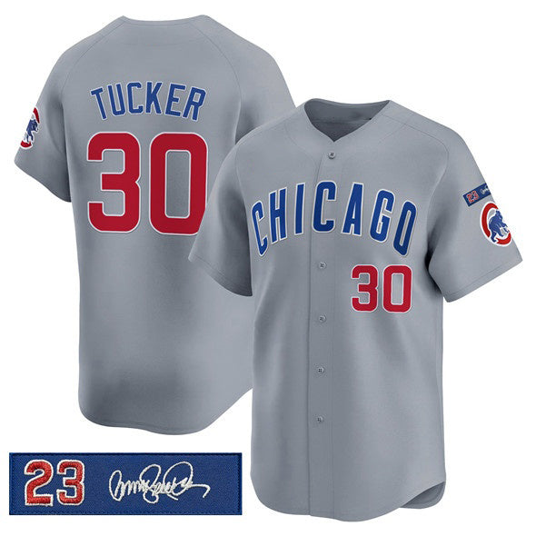Chicago Cubs #30 Kyle Tucker Gray RONA 'Ryne Sandberg Tribute' Vapor Limited V3 Stitched Jersey