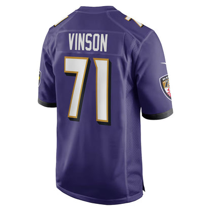 B.Ravens #71 Carson Vinson Purple RONA Team Game Jersey