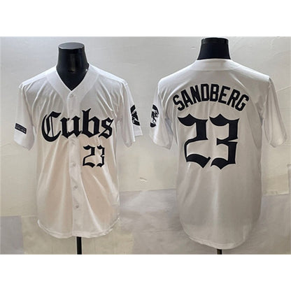 Chicago Cubs #23 Ryne Sandberg White RONA 'Gothic North Side Edition' Vapor Premier Limited Stitched Jersey